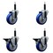 Service Caster 4'' Blue Poly Wheel Swivel 3/4'' Expanding Stem Caster Set 2 Brakes, 4PK SCC-EX20S414-PPUB-BLUE-2-PLB-2-34 - alternate 1